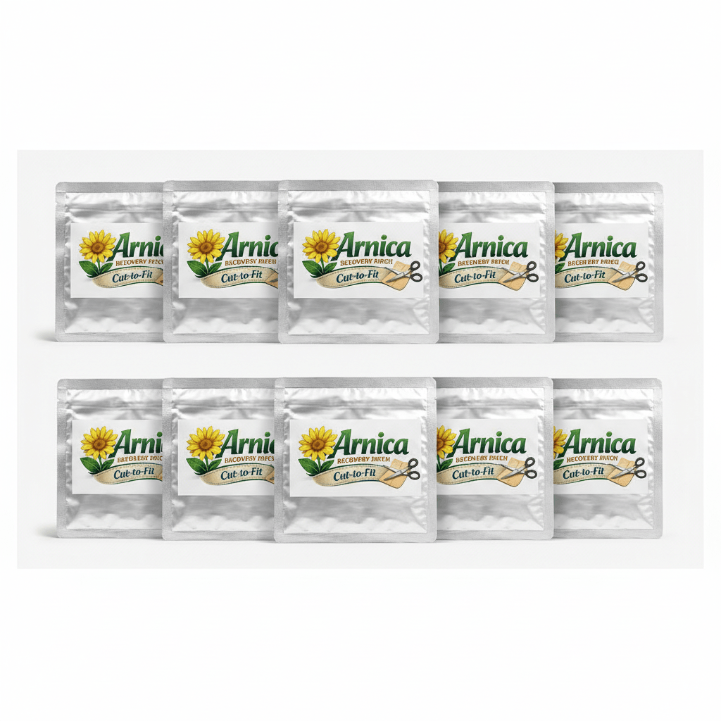 Arnica Recovery Patch – 10 Pack | Natural Athlete Recovery | Bulk Drug-Free Pain Relief - Arnica Recovery Patch